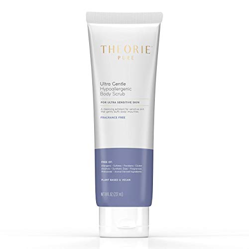 THEORIE Body Scrub - Hypoallergenic, Aloe Hydration, Vegan, Gentle Exfoliant - 8 Fl.Oz Tube