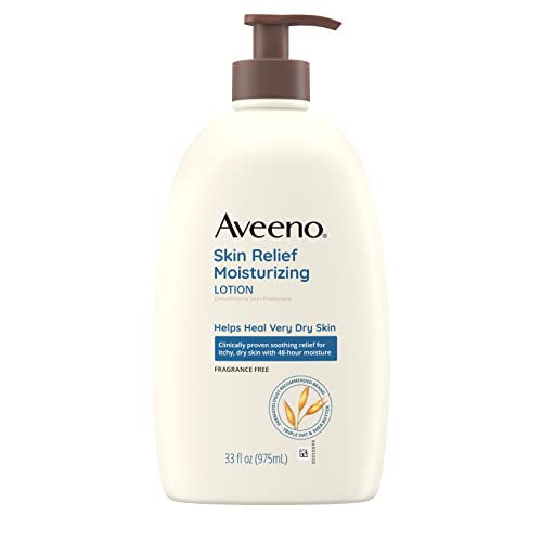 Aveeno Body Lotion - Heals Itchy Dry Skin, Soothing Oat & Shea Butter, Fragrance-Free - 33oz