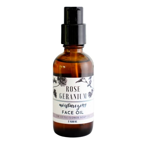 The Little Flower Soap Co Rose Geranium Face Serum - Nourishing Apricot & Sea Buckthorn Oil - 2oz