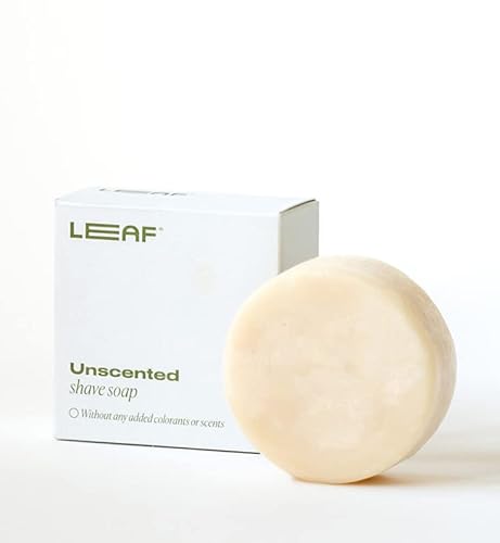 Leaf Shave Shaving Soap Bar - All-Natural, Fragrance-Free, Plastic-Free - 3oz