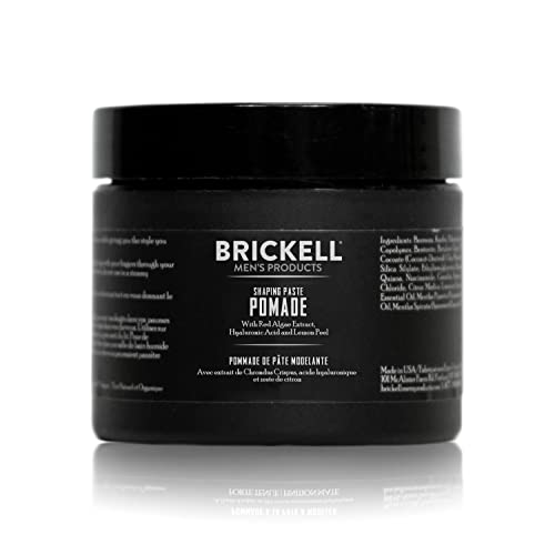 Brickell Men's Hair Pomade - Medium Hold, Texturizing, Natural Ingredients - 2oz