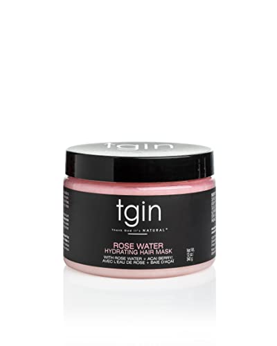 tgin Rose Water Hair Mask - Revitalizes Dry Hair, Nourishes with Vitamins - 12oz