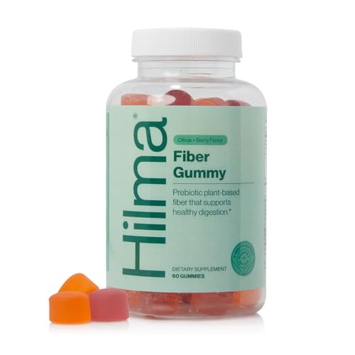 Hilma Prebiotic Fiber Gummies - Supports Gut Health, Plant-Based, Vegan - Citrus & Berry, 60 Count