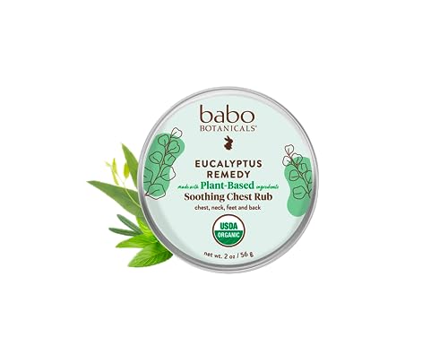 Babo Botanicals Eucalyptus Chest Rub - USDA Organic, Calming Relief for Sensitive Skin - 3oz