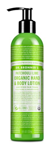 Dr. Bronner's Organic Body Lotion - Hydrating Patchouli Lime, Certified Fair Trade - 8 fl oz