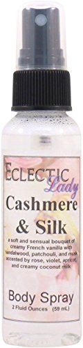 Cashmere and Silk Body Mist - Hydrating, Paraben-Free, Handcrafted Fragrance - 2oz