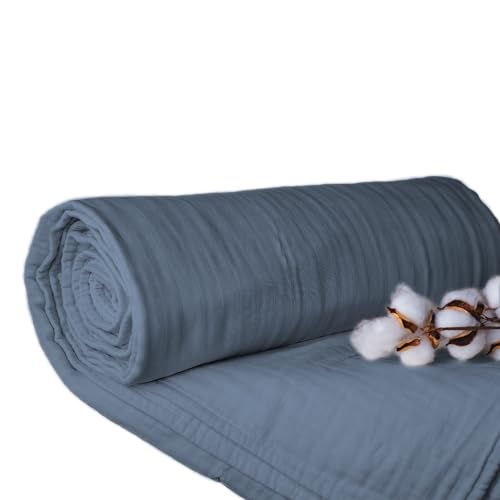 Sleep & Beyond Organic Cotton Muslin Blanket - Soft, Breathable, GOTS & Oeko-Tex Certified - Twin