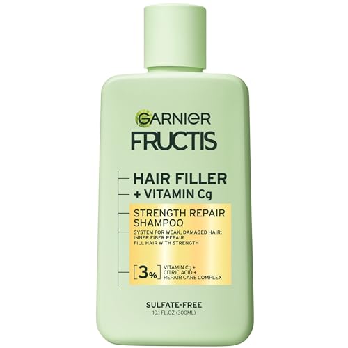 Garnier Fructis Strength Repair Shampoo - Restores Weak Hair, Vegan Formula - 10.1 Fl Oz