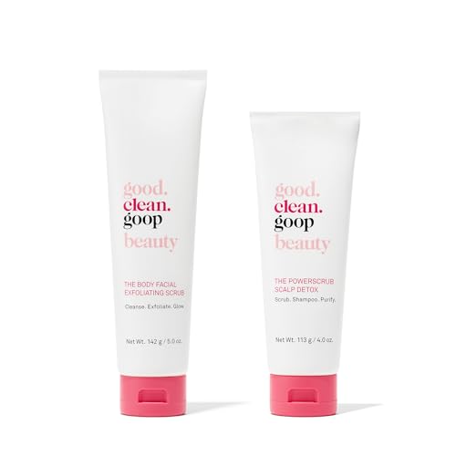 good.clean.goop Body Scrub & Scalp Detox - Exfoliating, Vegan, Cruelty-Free - 5oz & 4oz