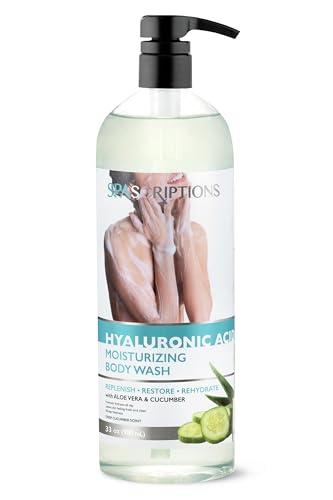 SpaScriptions Body Wash - Hydrating Aloe Vera & Cucumber, Nourishing Formula - 33 oz