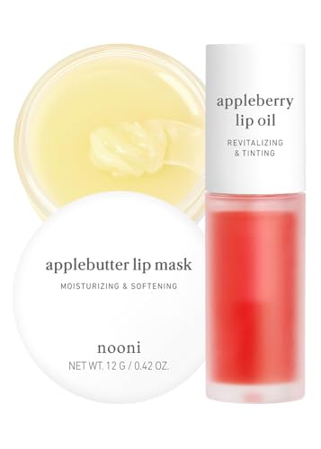 NOONI Lip Care Gift Set - Hydrating Applebutter Mask & Appleberry Oil, Vegan & Cruelty-Free - 3.7ml