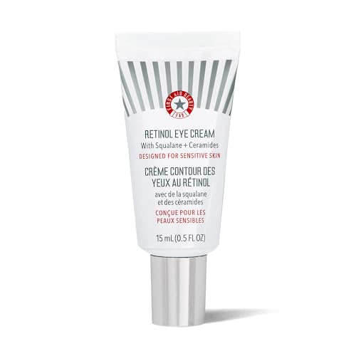 First Aid Beauty Retinol Eye Cream - Smooths Fine Lines, Hydrates with Squalane & Ceramides - 0.5 oz