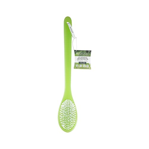 EcoTools Buff + Polish Bath Brush - Exfoliates & Cleanses, Vegan Nylon Bristles - Long Handle