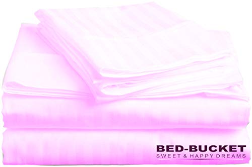 DOWNLITE Bed-Bucket Cotton Bed Sheet Set - Soft, Hypoallergenic, Fade Resistant - 4pc Queen 60x84