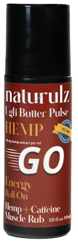 Naturulz Ugli Butter GO Muscle Rub - Eases Soreness with Maca & Ginkgo, 3oz Roll-On