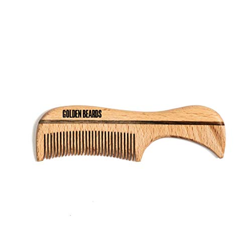 Eco Wood Vegan Beard & Mustache Comb - Stimulates Growth, 100% Natural Beech Wood - 3.9in