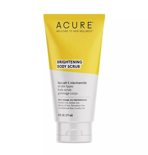 ACURE Body Scrub - Brightening Skin Renewal with Sea Salt & Niacinamide - 6 Fl Oz