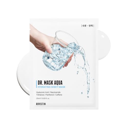 ROVECTIN Dr. Mask AQUA - Hydrating Facial Mask with 7 Hyaluronic Acids & Niacinamide - 5 Sheets