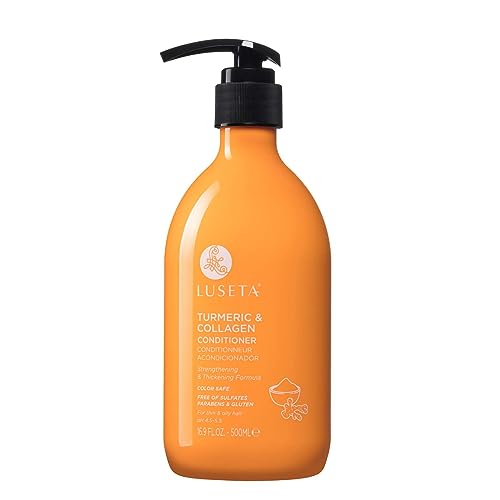 Luseta Turmeric & Collagen Conditioner - Strengthens & Nourishes Thin Oily Hair, Color Safe - 12oz