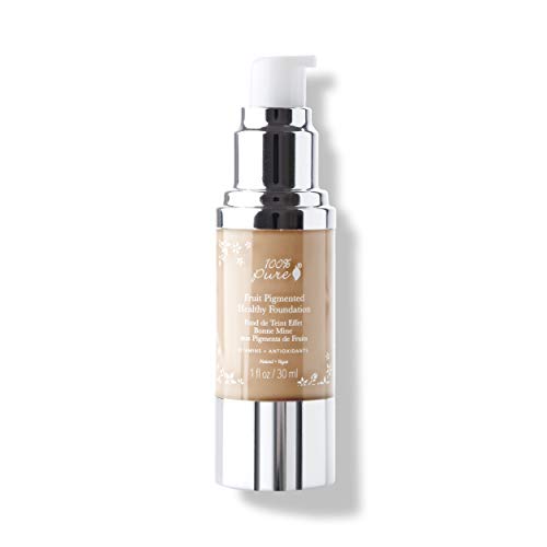 100% PURE Foundation - Full Coverage, Vegan & Nourishing Ingredients, Golden Peach - 1 Fl Oz