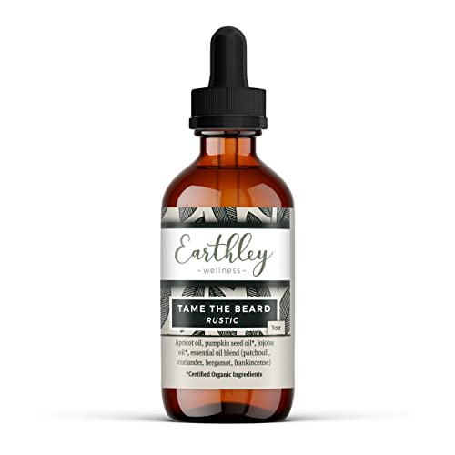 Earthley Wellness Beard Oil - Softens & Conditions Hair, Allergen-Free, Rustic Scent - 1oz