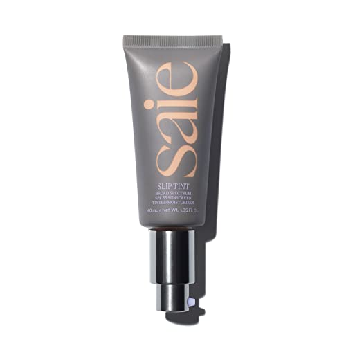 Saie Slip Tint Tinted Moisturizer - Hydrating SPF 35, Mineral Zinc Oxide, Shade 3.5 - 1.35oz