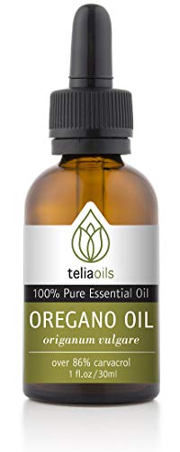 Teliaoils Organic Oregano Essential Oil - 86% Carvacrol, Pure & Undiluted - 1 oz