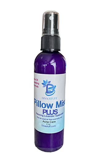 Plus Pillow Mist - Promotes Clear Skin, Absorbs Oil, Lavender-Spearmint, 8oz