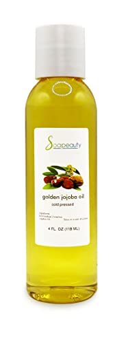 Soapeauty Body Oil - 100% Pure Golden Jojoba for Skin, Hair & Nails - 4 Fl Oz