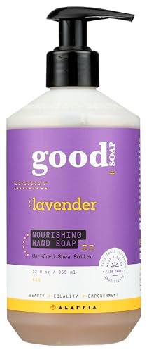 ALAFFIA Good Soap Lavender Hand Soap - Certified Organic, No Animal Testing - 12oz