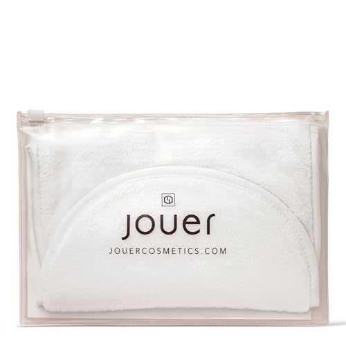 Jouer Microfiber Makeup Remover Towel - Reusable, Paraben & Cruelty Free - White Pouch Included