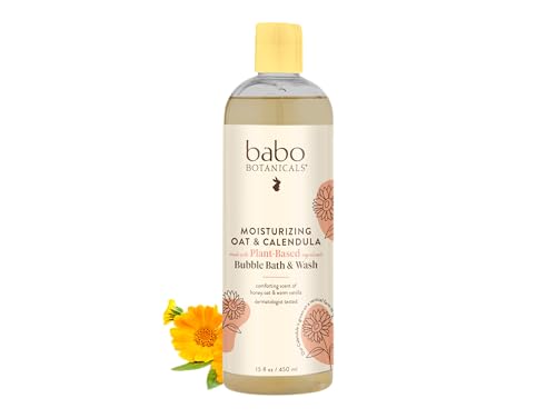 Babo Botanicals Kids Bubble Bath & Wash - Hypoallergenic with Organic Calendula & Oat Milk - 15oz