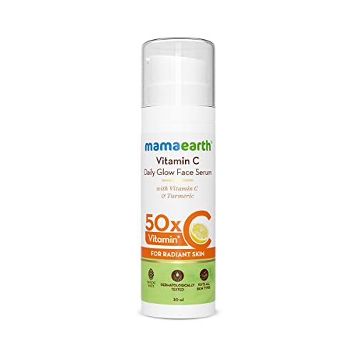 Mamaearth Vitamin C Face Serum - Radiant Glow, Turmeric & Niacinamide - 1.01 Fl Oz (30ml)