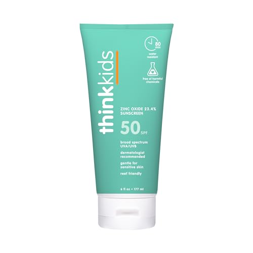 Thinksport Kids Sunscreen SPF 50+ - Safe Mineral Formula, Water Resistant, 6oz