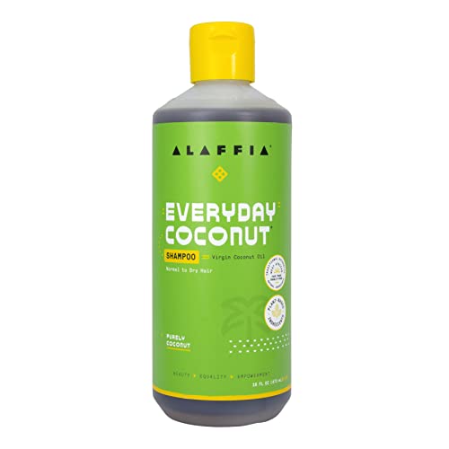 Alaffia Everyday Coconut Shampoo - Hydrating & Gentle for Curly Hair, Vitamin E & Ginger - 16oz