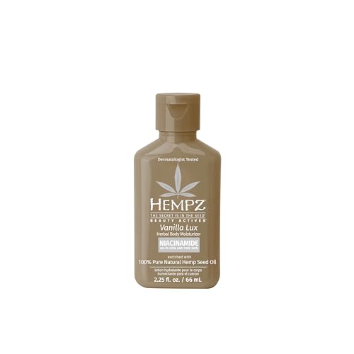 HEMPZ Mini Vanilla Lux Body Lotion - Hydrating, Vegan, Gluten-Free - 2.25 oz