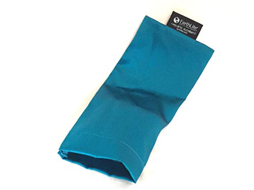 EARTHLITE Eye Pillow Case - 100% Pure Silk, Washable Protection, Teal Blue - Medium Size