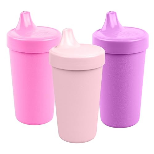 Re-Play Sippy Cups - No Spill Design, Durable, Made from Recycled Materials - Set of 3, 10 Oz