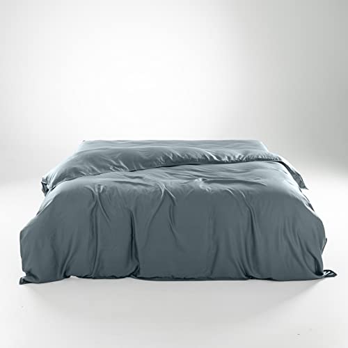 Olive + Crate Eucalyptus Duvet Cover Set - Cooling Comfort, Hypoallergenic, King Size - Basalt Blue