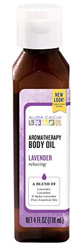 Aura Cacia Body Oil - Nourishing Lavender for Relaxation, 100% Pure Essential Oils - 4oz