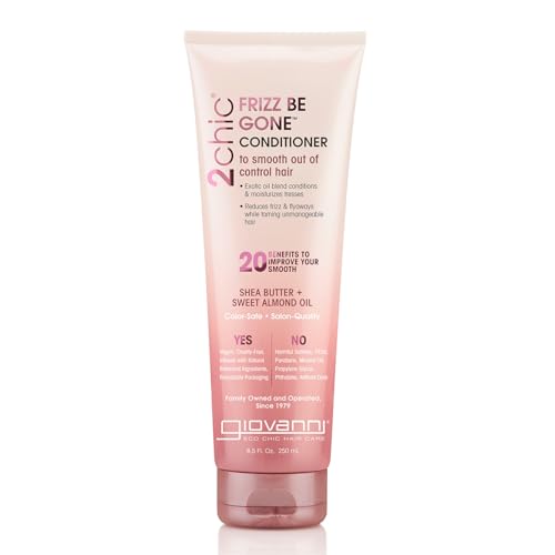 GIOVANNI Frizz Be Gone Conditioner - Smoothing Shea & Almond Oil Formula, Color Safe, Vegan - 8.5 oz