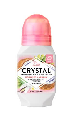 CRYSTAL Natural Deodorant - 24-Hour Odor Protection, Paraben Free, Hypoallergenic - 2.25 Fl Oz