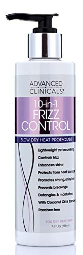 Advanced Clinicals 10-in-1 Heat Protectant Cream - Strengthens, Detangles, Hydrates - 7.5 Fl Oz