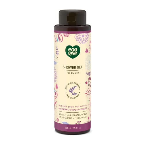 ecoLove Body Wash - Hydrating Formula with Organic Blueberry, Grape & Lavender - 17.6oz