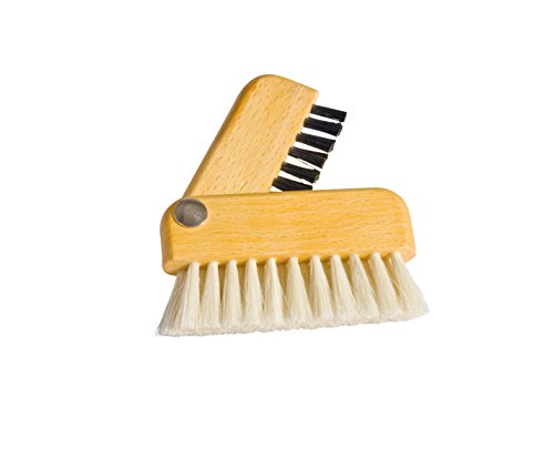 REDECKER Laptop Cleaning Brush - Non-Scratch Dual Bristles, Oiled Beechwood Handle - 3-Inch