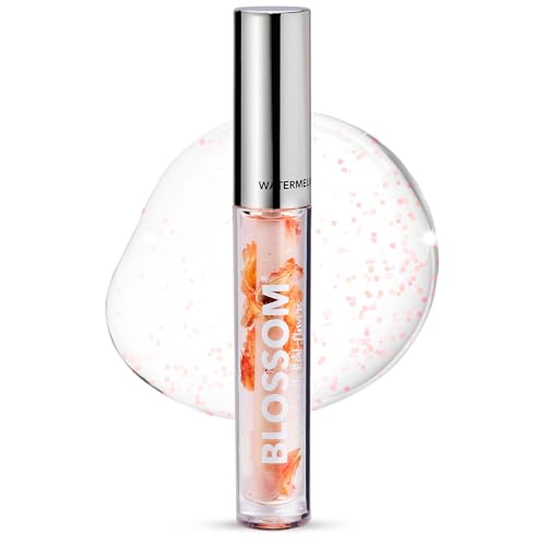 Blossom Lip Oil - Moisturizing Shine with Real Flowers, Hydrating Watermelon - 3g