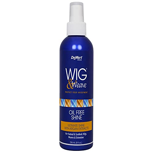 DEMERT Wig Shine Oil for Natural & Synthetic Hair - Lightweight, Non-Greasy Formula - 8oz