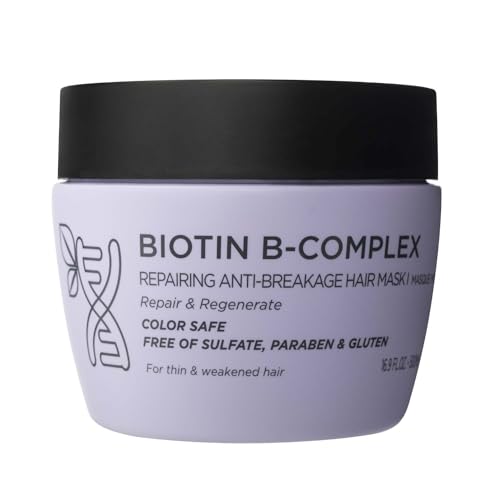 Luseta Biotin B-Complex Hair Mask - Strengthens, Repairs Thin Hair with Argan & Caffeine - 16.9oz