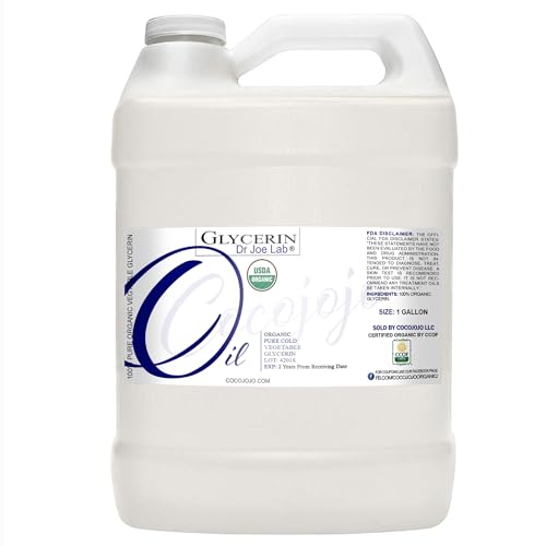 Dr Joe Lab Organic Vegetable Glycerin - Pure Plant-Based Moisturizer for Skin & Hair - 128 oz