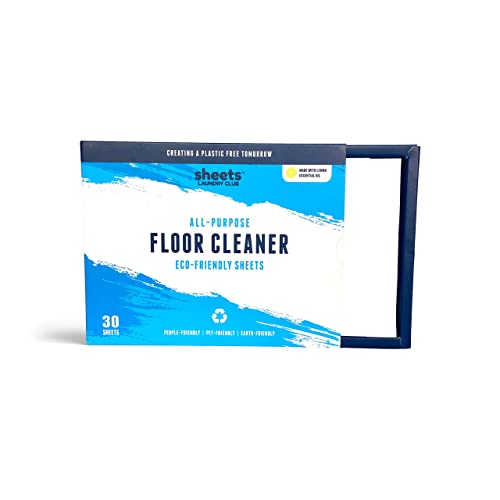 Sheets Laundry Club Liquidless Floor Cleaner - Plant-Based, Biodegradable, Lemon Scent - 30 Sheets